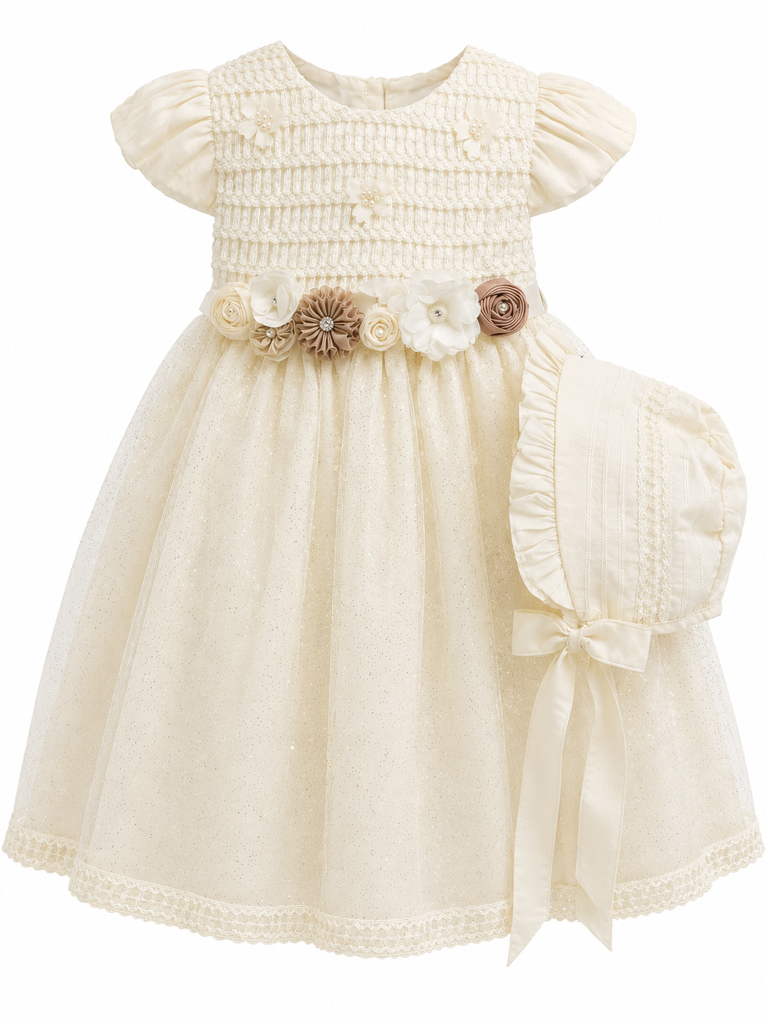 Vestido de Niña Blanco con detalles Flores