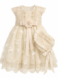 Vestido de Niña Largo Detallado con Moño