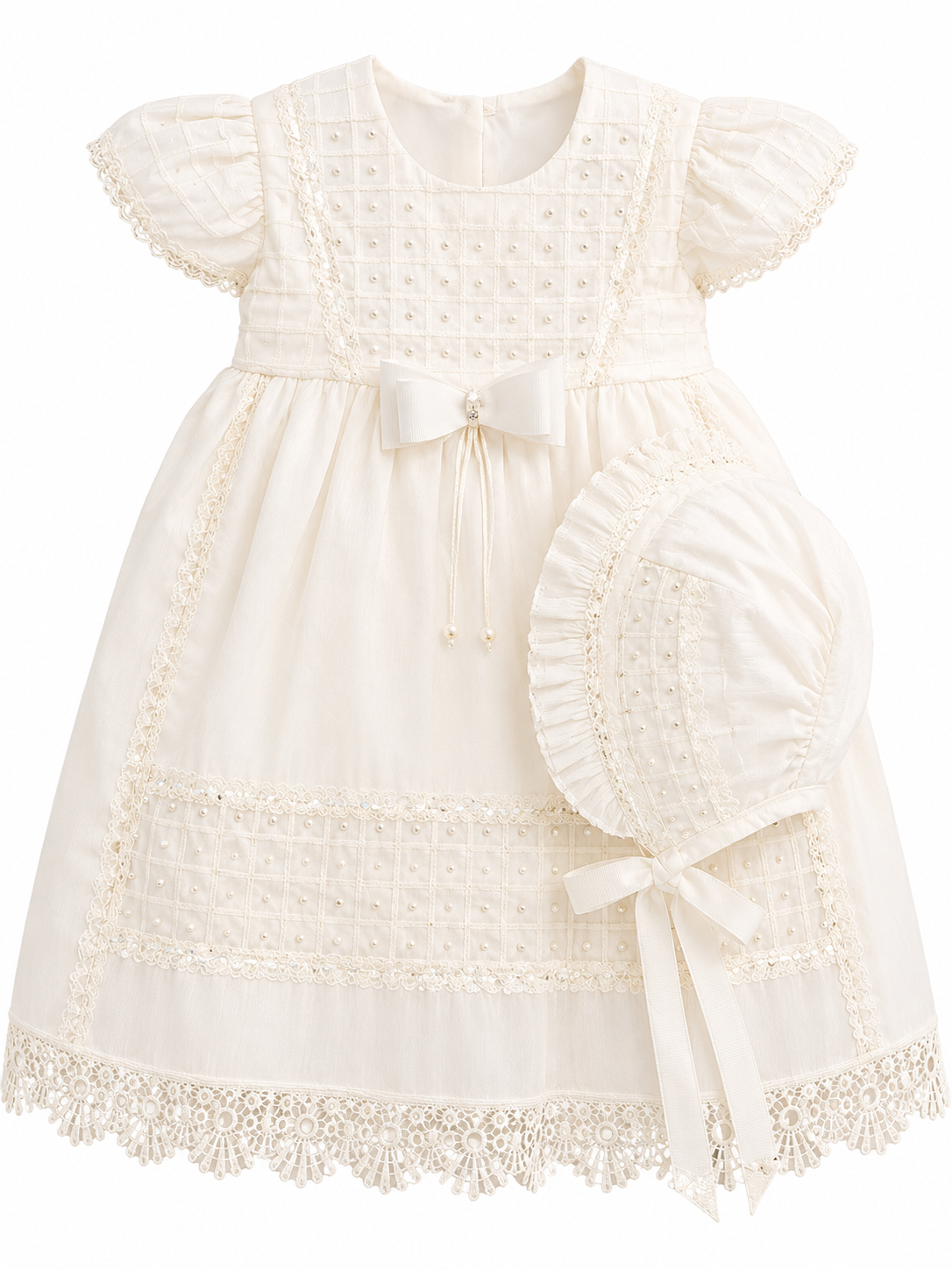 Vestido de Niña c/Perlas y Moño
