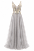 Vestido Plata de Noche