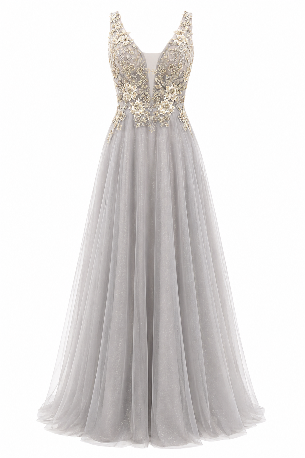 Vestido Plata de Noche