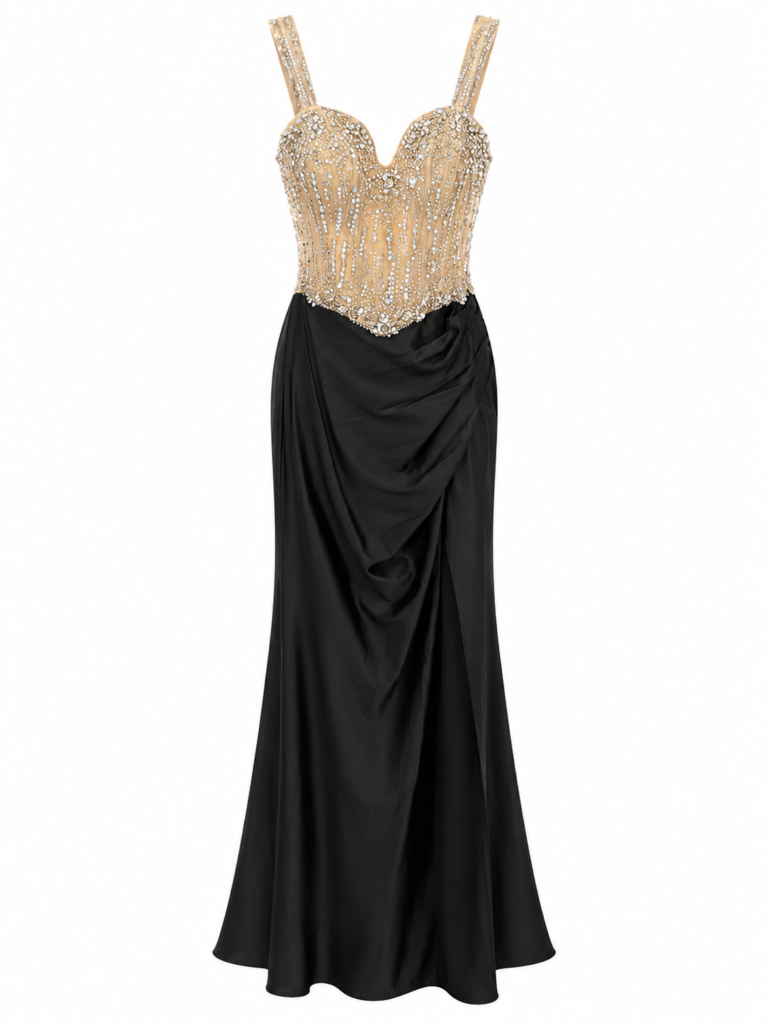Vestido de Noche Negro Transparencia
