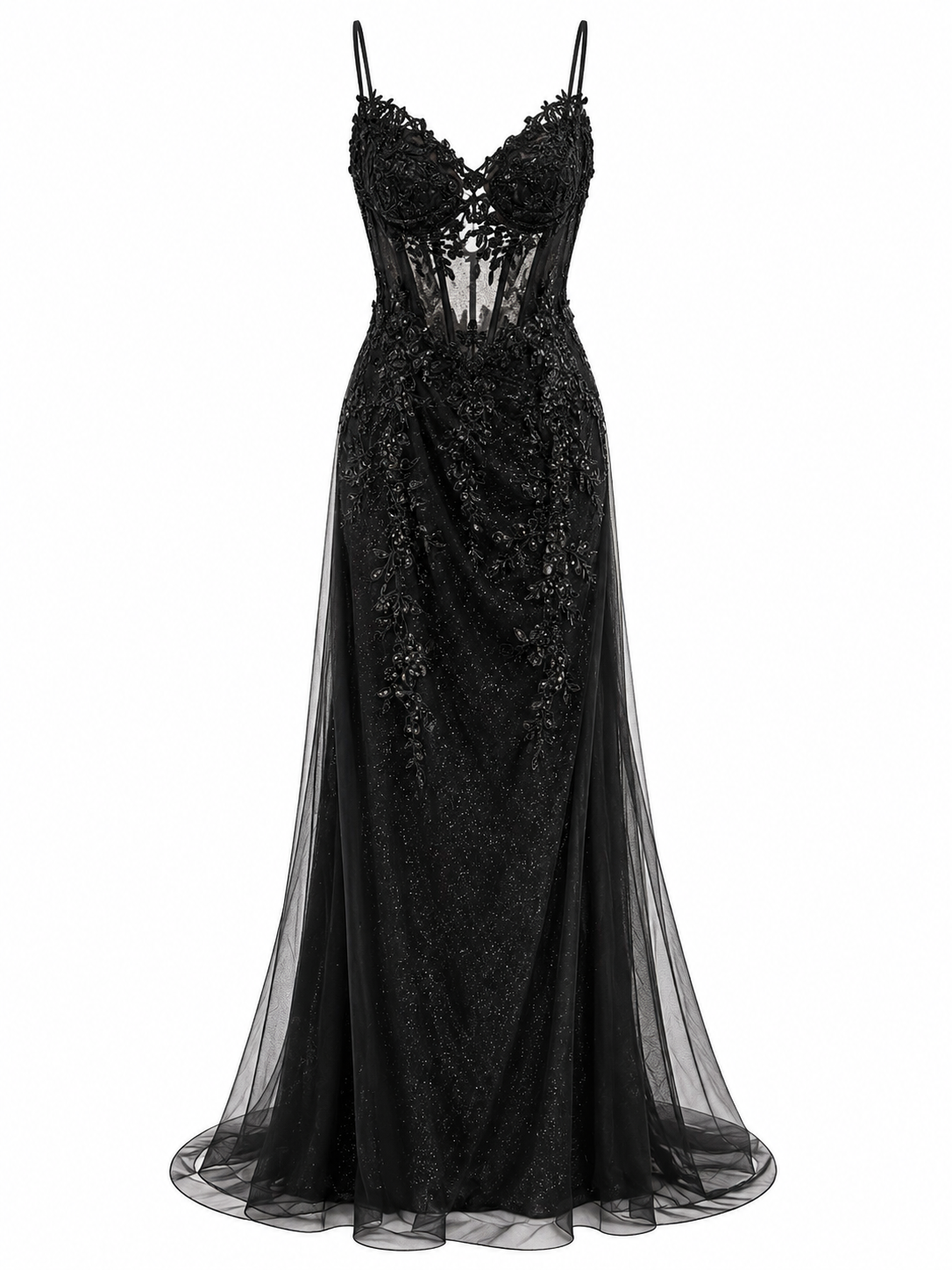 Vestido de Noche Negro Sirena