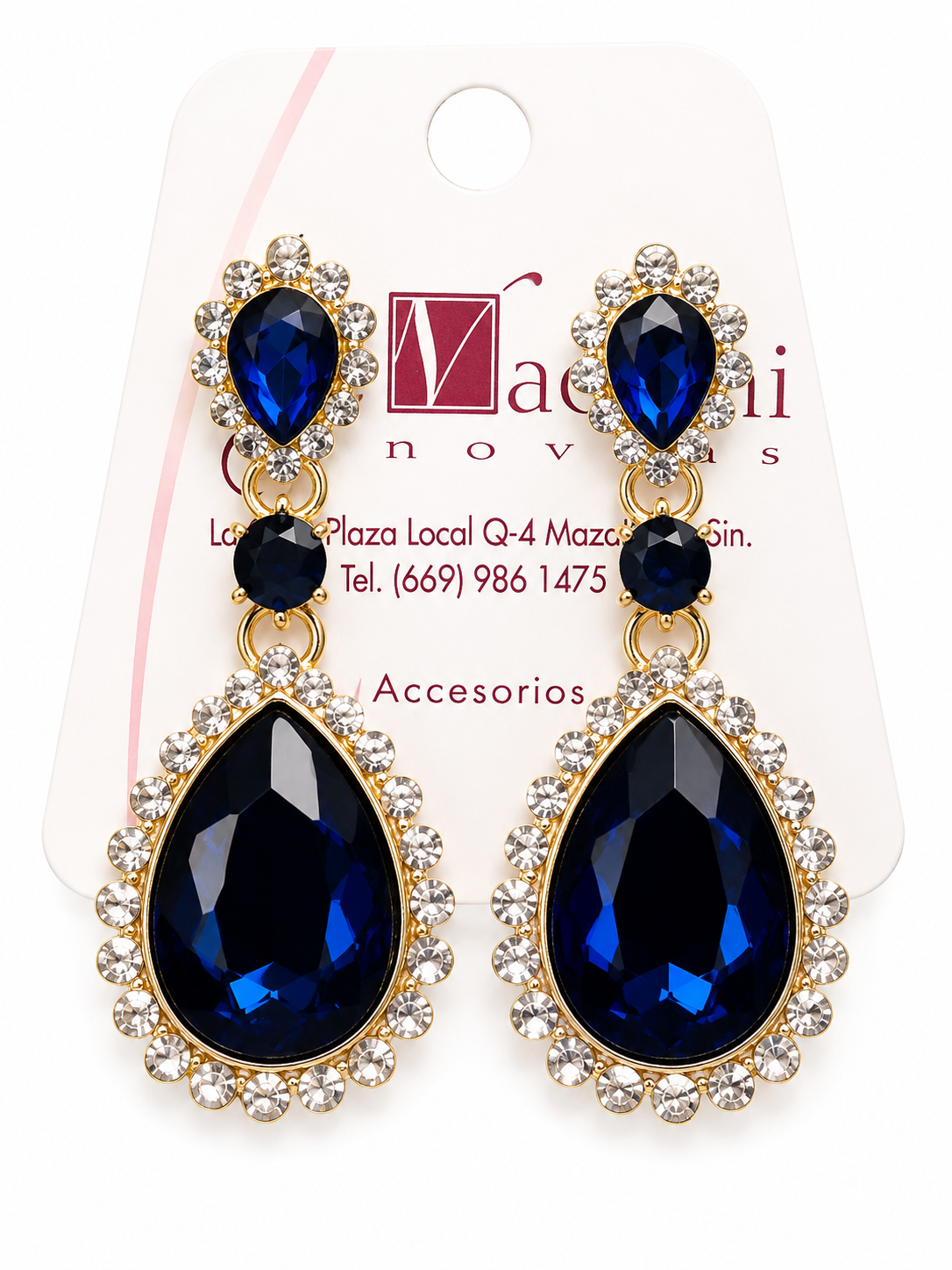 Pendientes azules brillantes