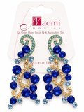 Pendientes de lujo con cristales azules