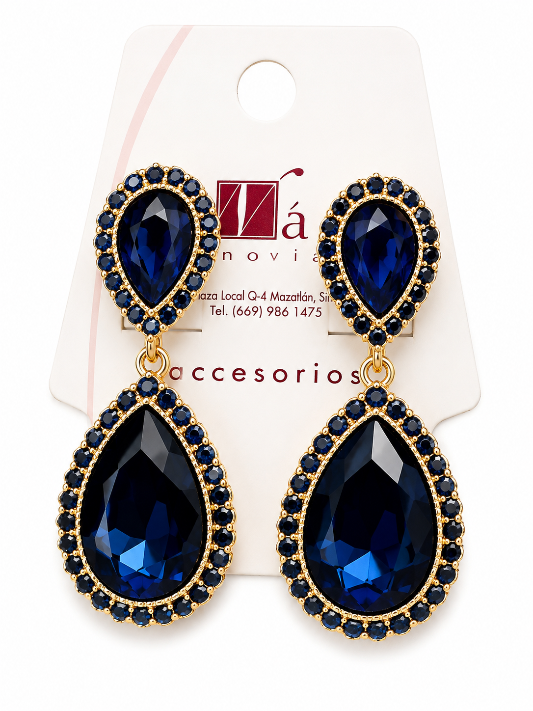 Pendientes colgantes con piedras azules