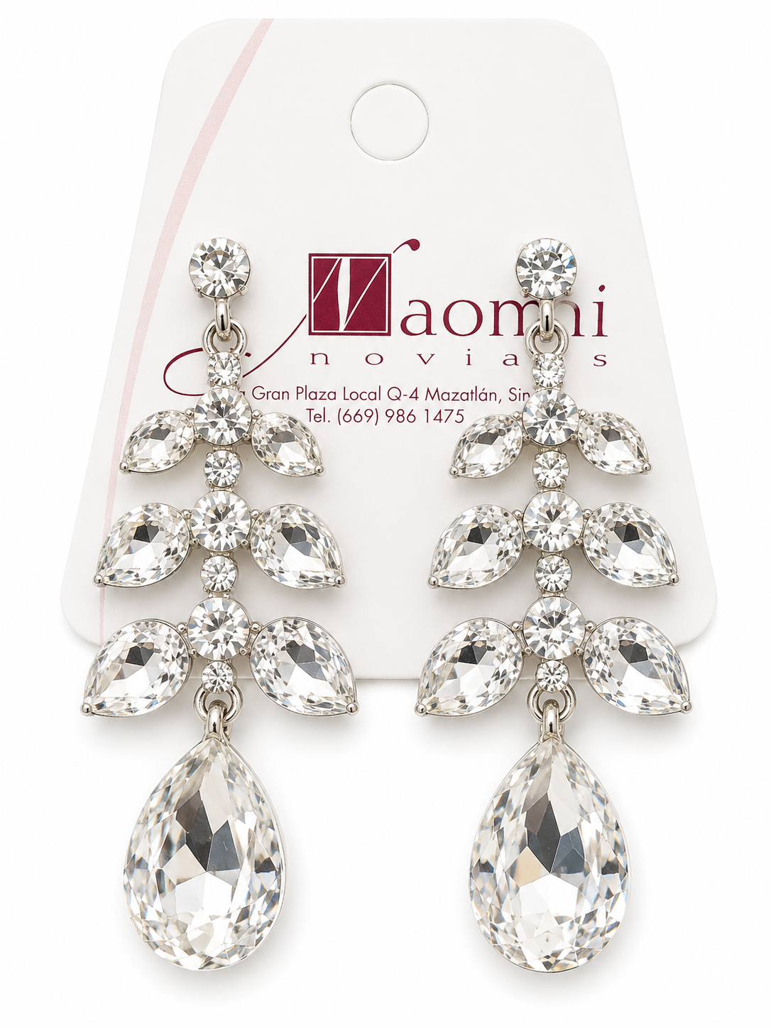 Pendientes largos de cristal