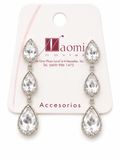 Aretes largos con cristales brillantes