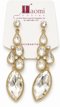 Aretes de cristales con detalles dorados