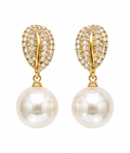 Pendientes de gota con perlas y brillo