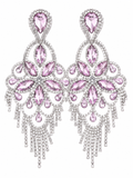 Pendientes largos con brillo lila