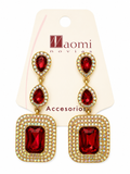 Pendientes de pedrería roja