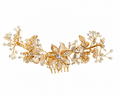 Tocado dorado con cristales