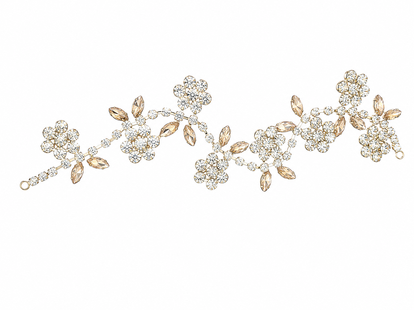 Accesorio de cabello de cristal floral