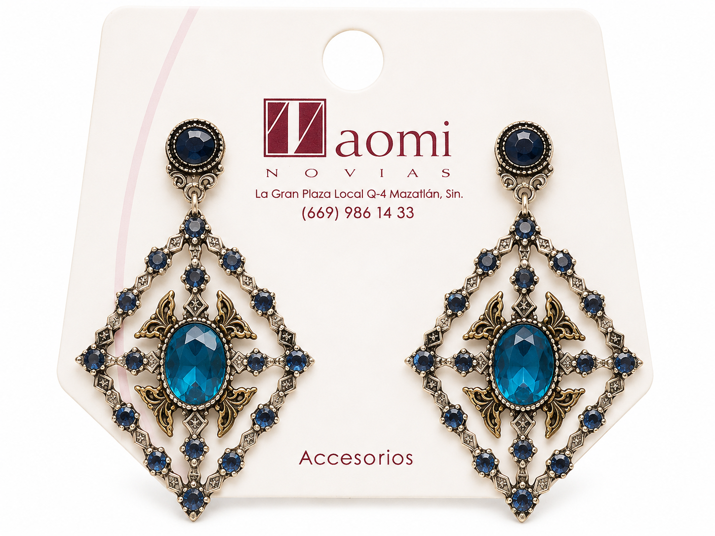 Pendientes largos con tonos azules