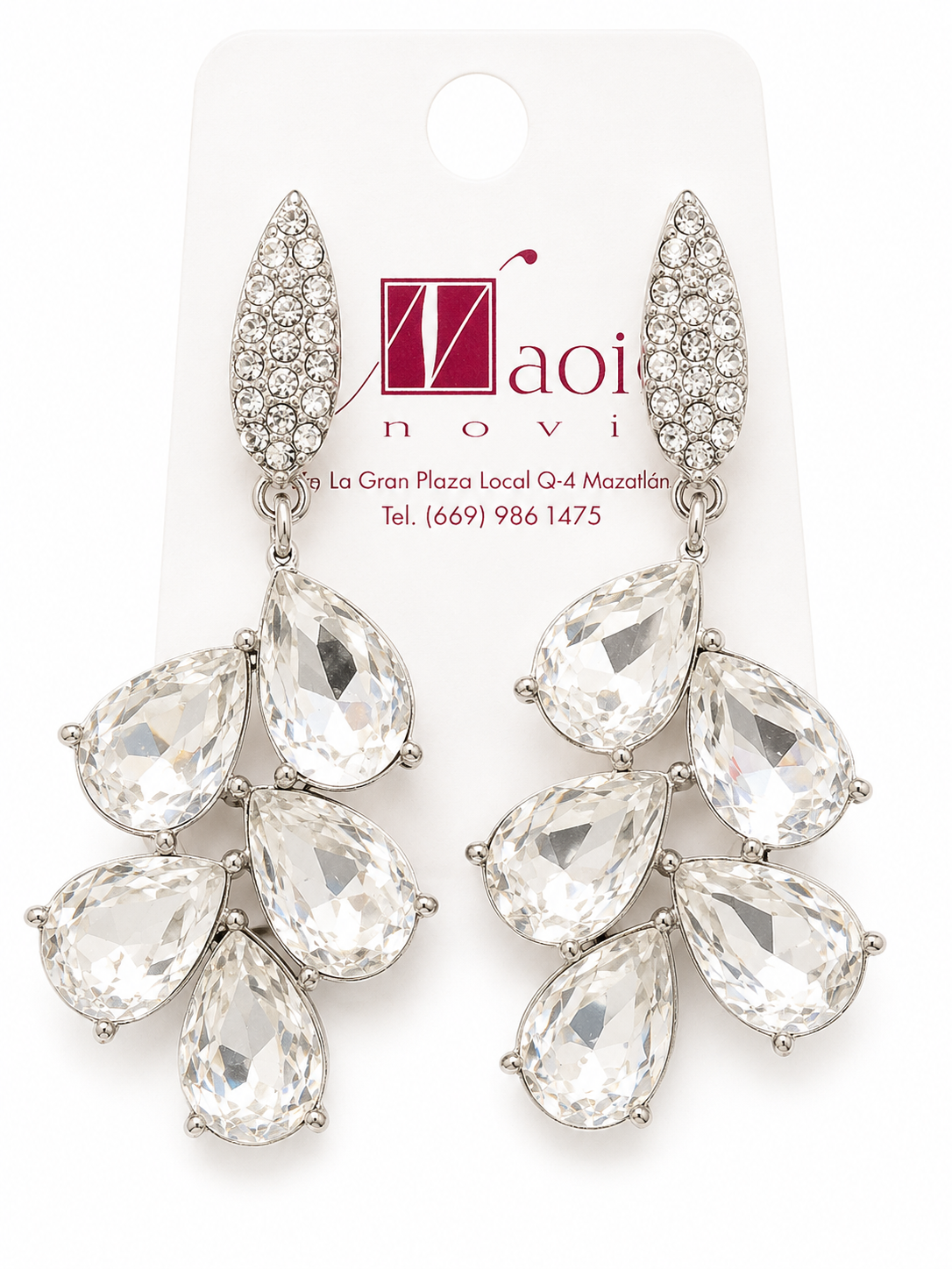 Elegantes pendientes de cristal