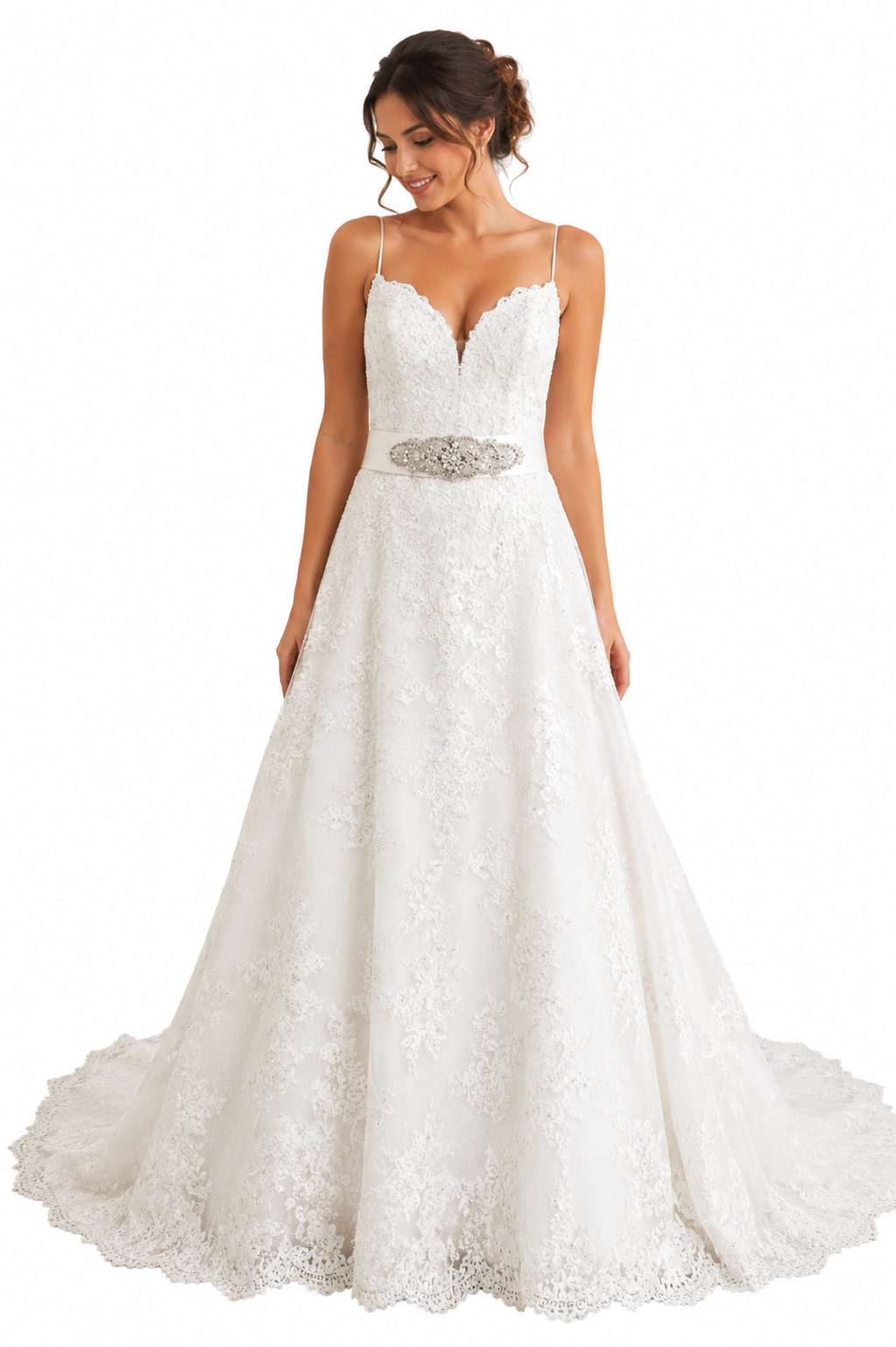 Vestido de Boda con Detalle en Cintura