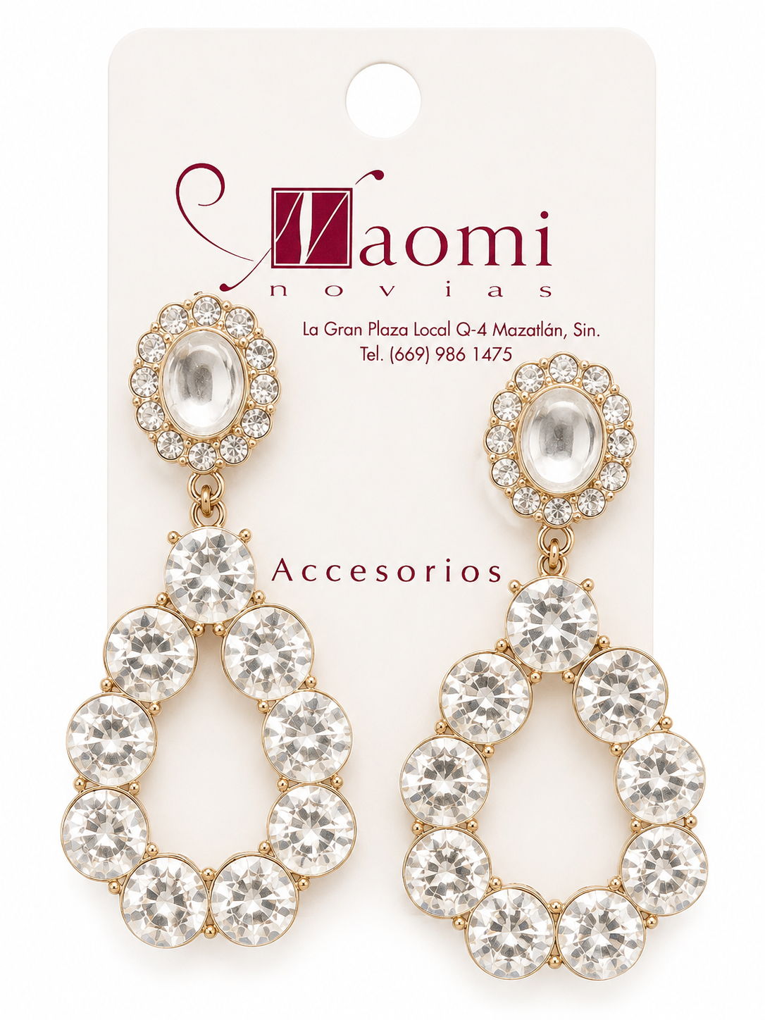 Pendientes de gota con cristales brillantes