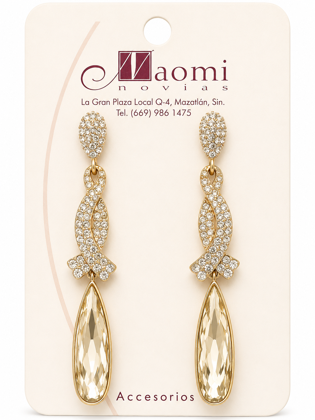 Pendientes elegantes cristales con tonos dorados
