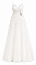 Vestido de Boda con Detalle Plateado
