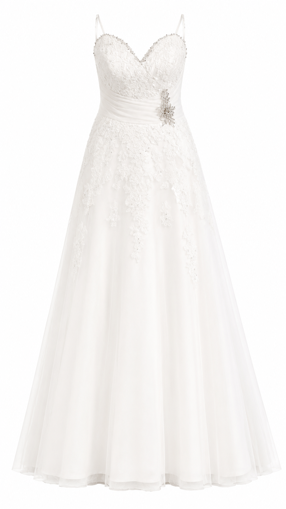 Vestido de Boda con Detalle Plateado