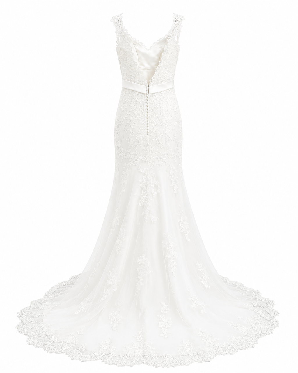 Vestido de Novia con Cinto Brillantes