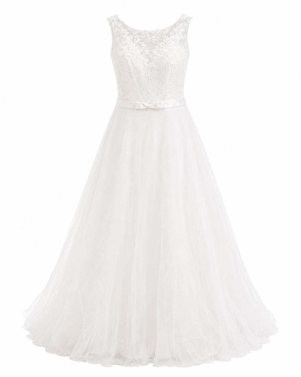 Vestido de Boda con Transparencia y Cinto