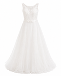 Vestido de Boda con Transparencia y Cinto