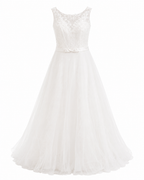 Vestido de Boda con Transparencia y Cinto