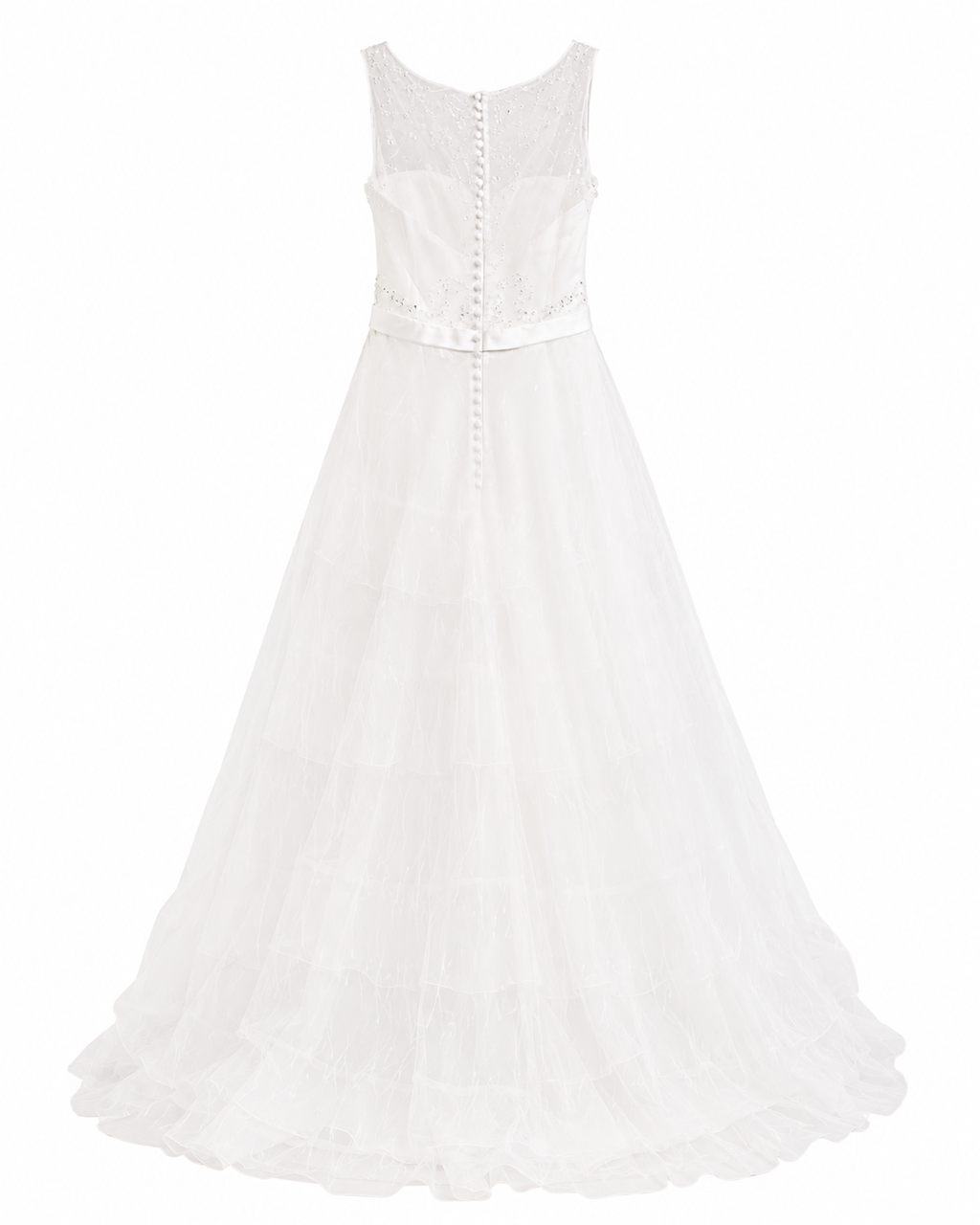 Vestido de Boda con Transparencia y Cinto