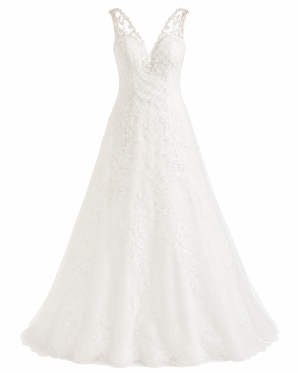 Vestido Ivory de Boda con Detalle de Encaje