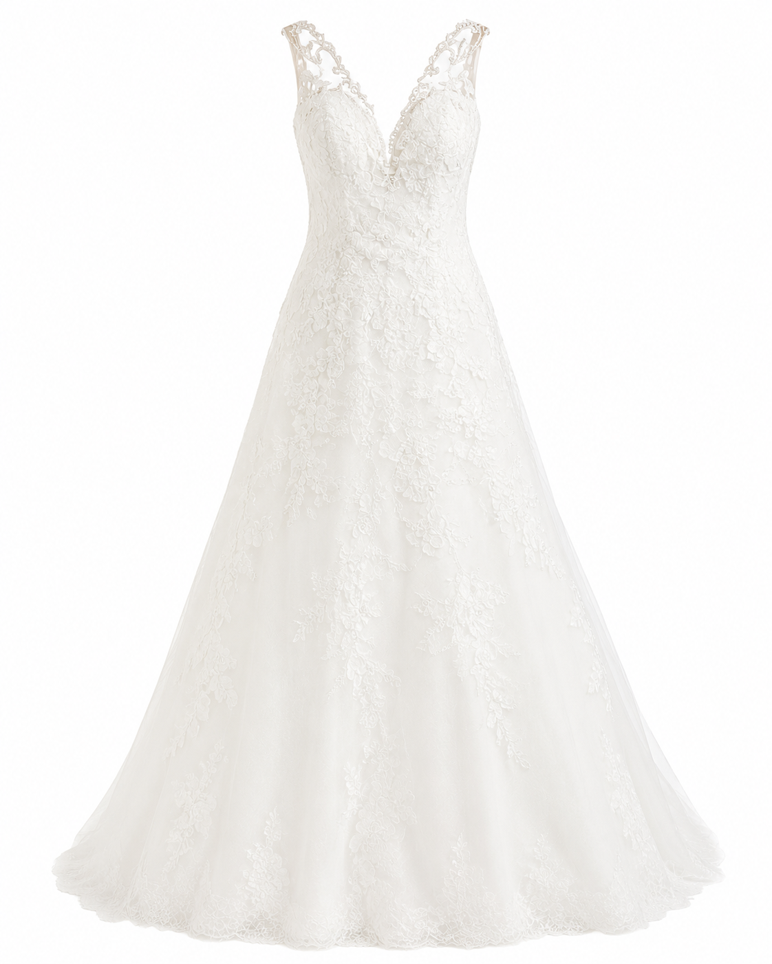 Vestido Ivory de Boda con Detalle de Encaje