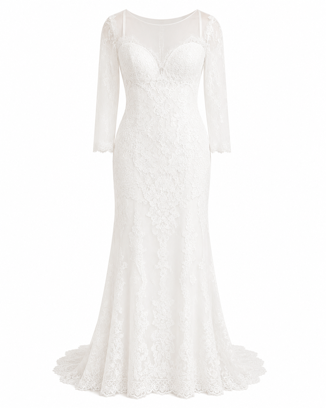 Vestido de Boda de Encaje Elegante Largo