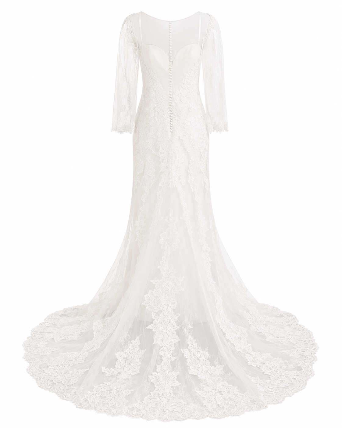 Vestido de Boda de Encaje Elegante Largo