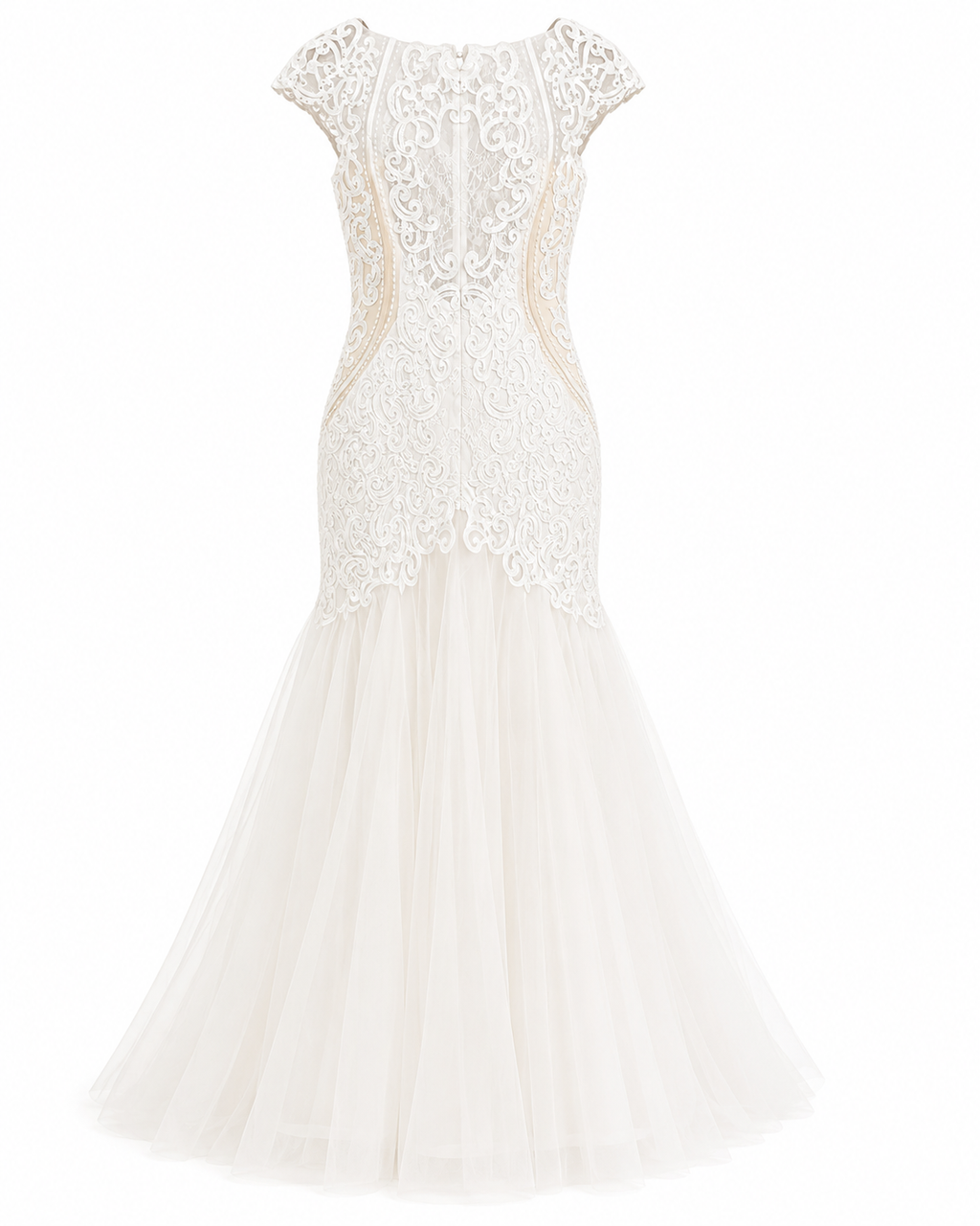 Vestido de Novia Blanco con Detalle Dorado