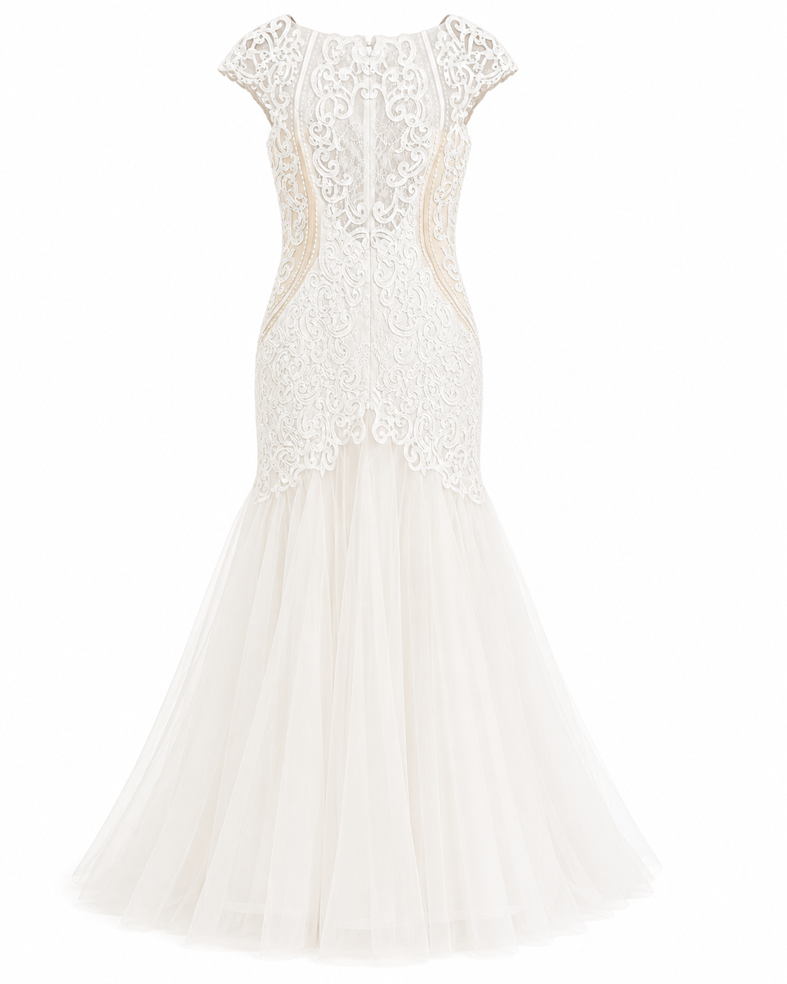 Vestido de Novia Blanco con Detalle Dorado