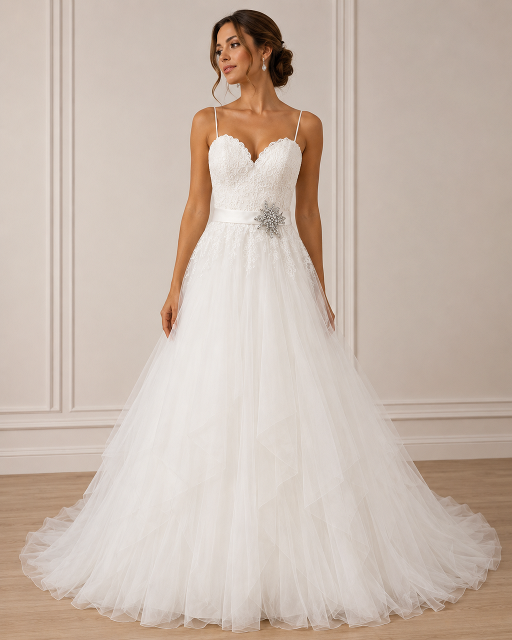 Vestido de Boda Ivory con Detalle de Flor