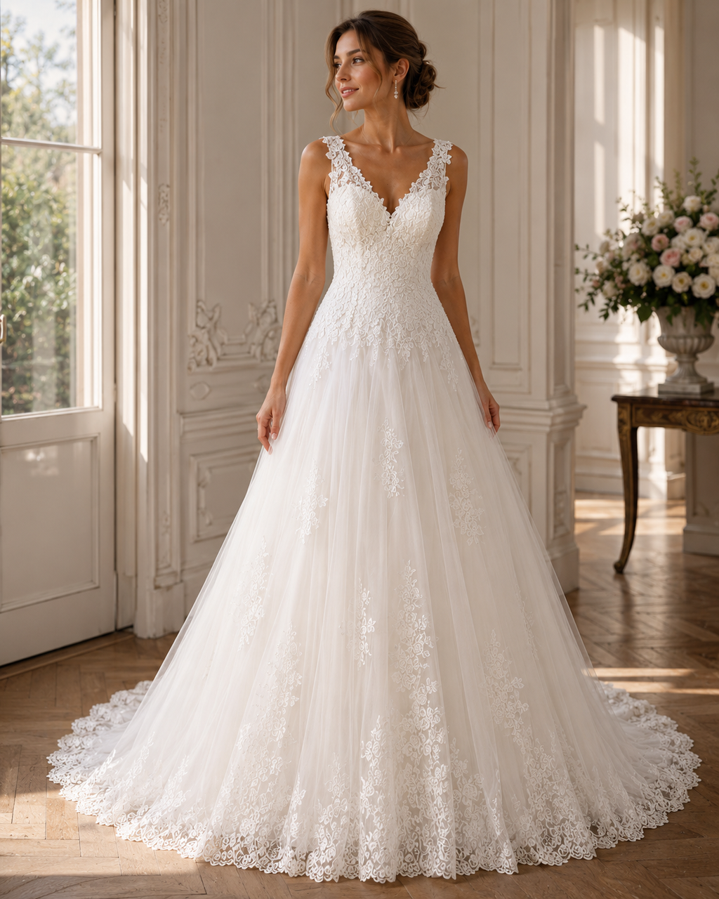 Vestido largo de boda Espalda Abierta