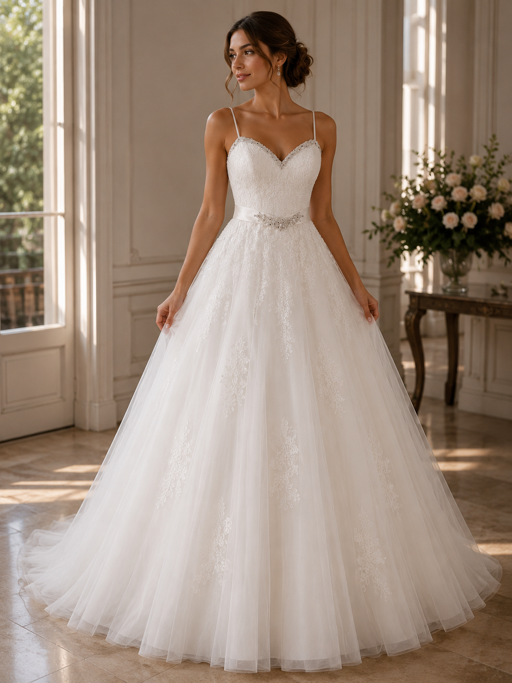 Vestido Ivory de Boda con cinto