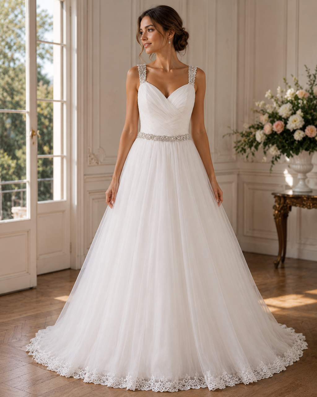 Vestido de Boda Elegante y Detallado Ivory