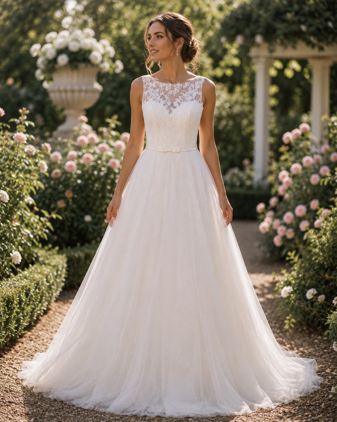 Vestido de Boda con Transparencia y Cinto