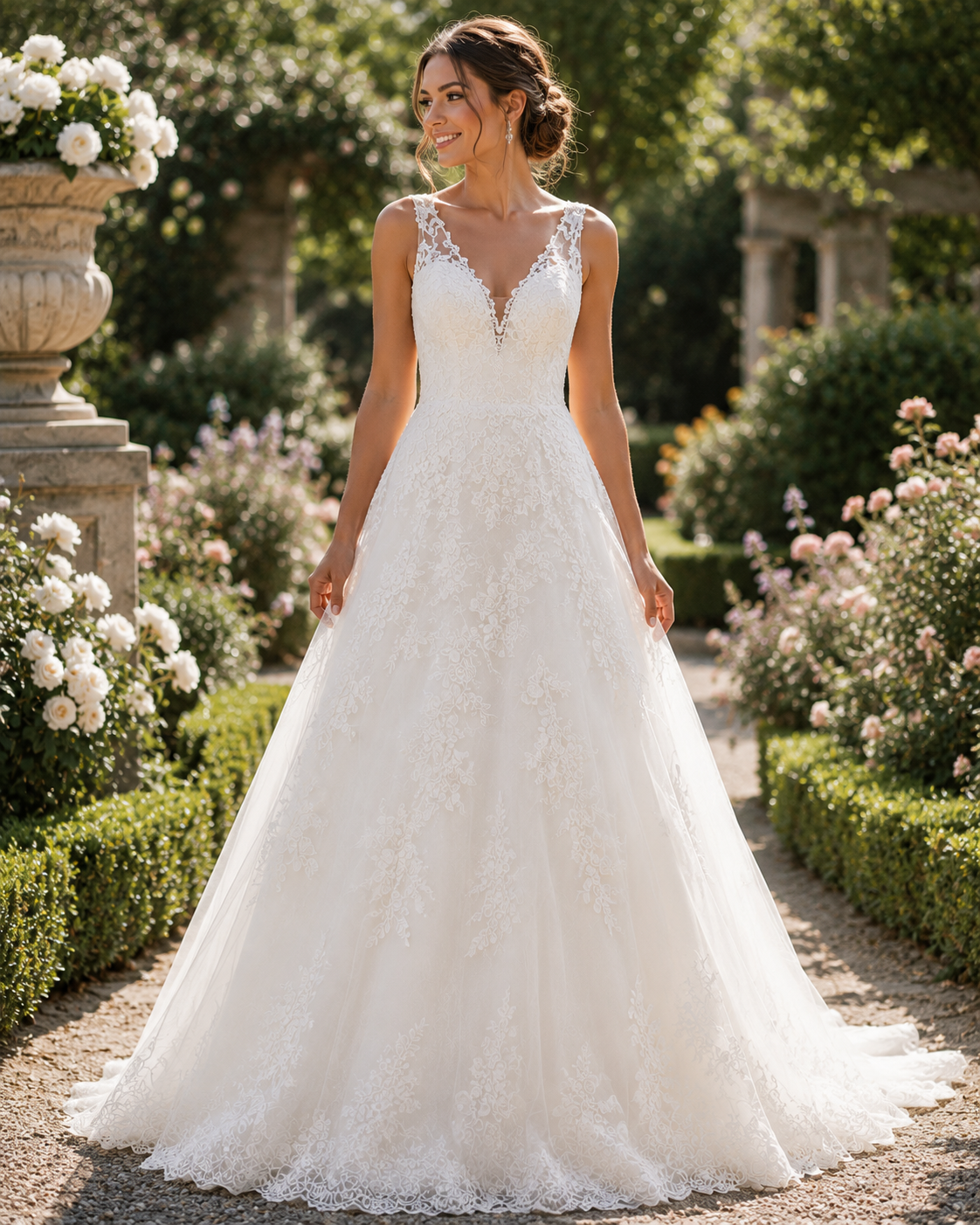 Vestido Ivory de Boda con Detalle de Encaje