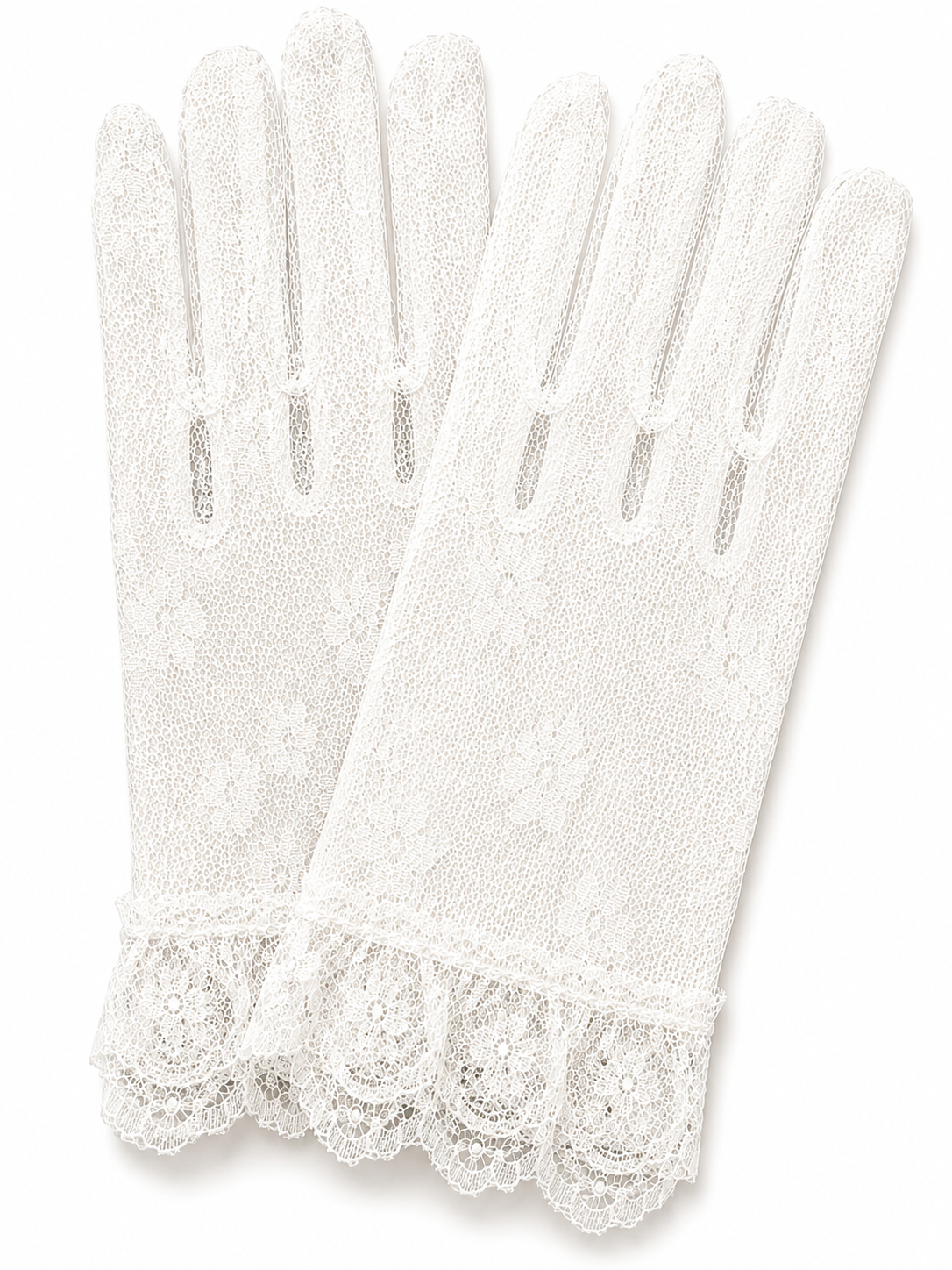 Guantes de encaje blanco