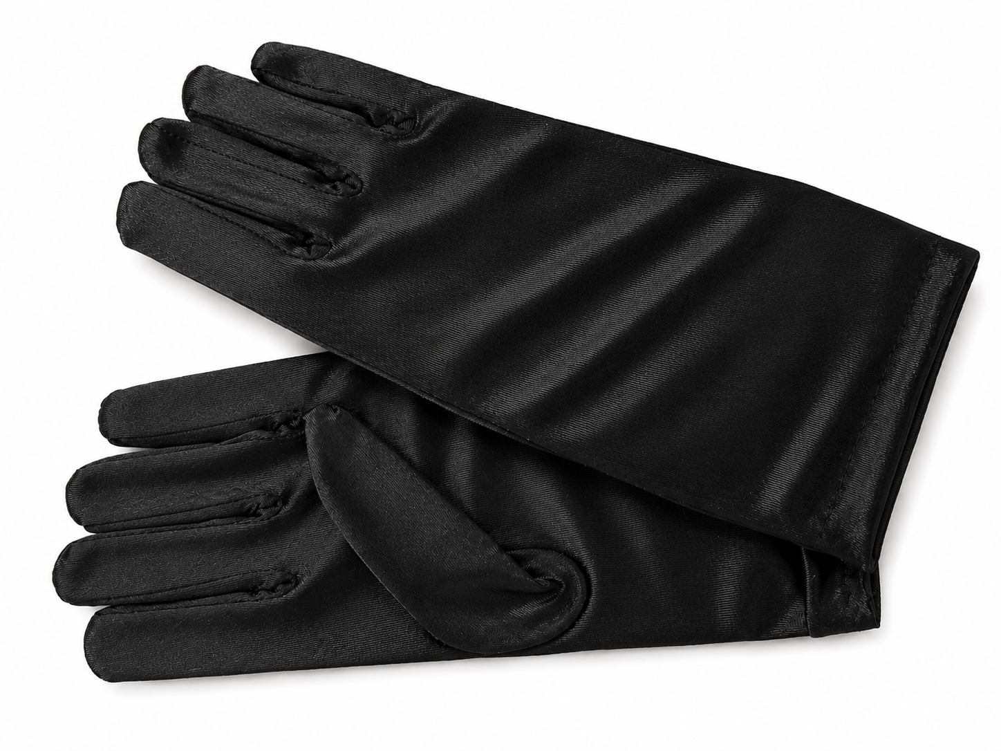 Guantes de satén negros elegantes