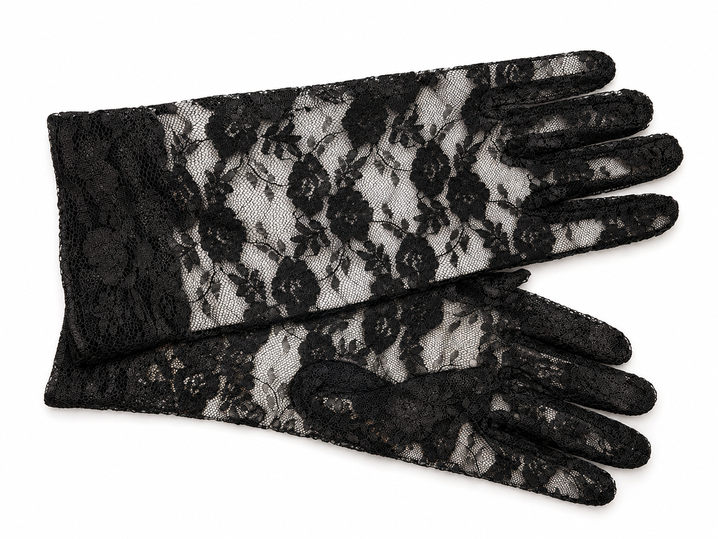 Guantes de encaje negros