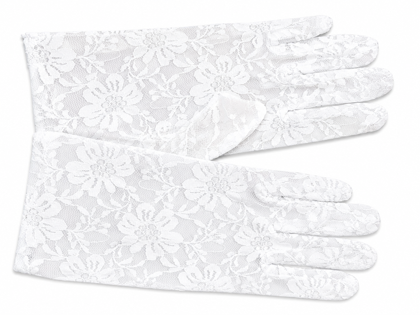 Guantes de encaje blanco