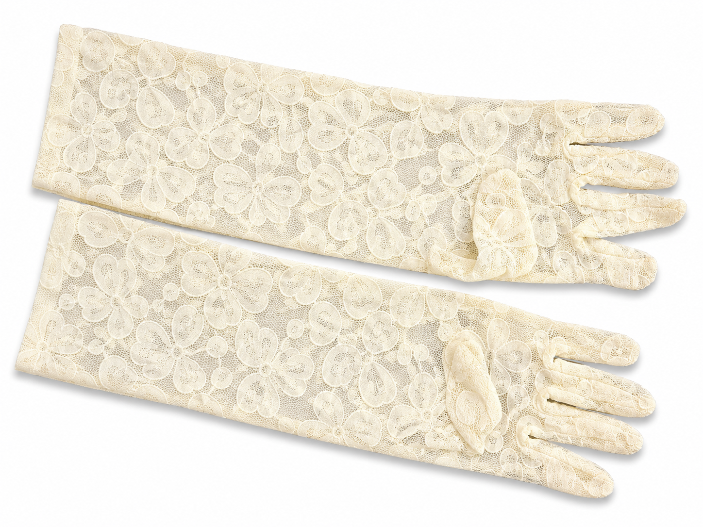 Guantes de encaje crema
