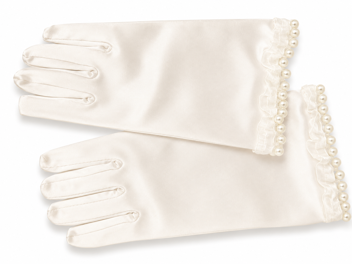 Guantes elegantes con perlas