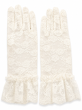 Guantes de encaje delicados y elegantes blancos
