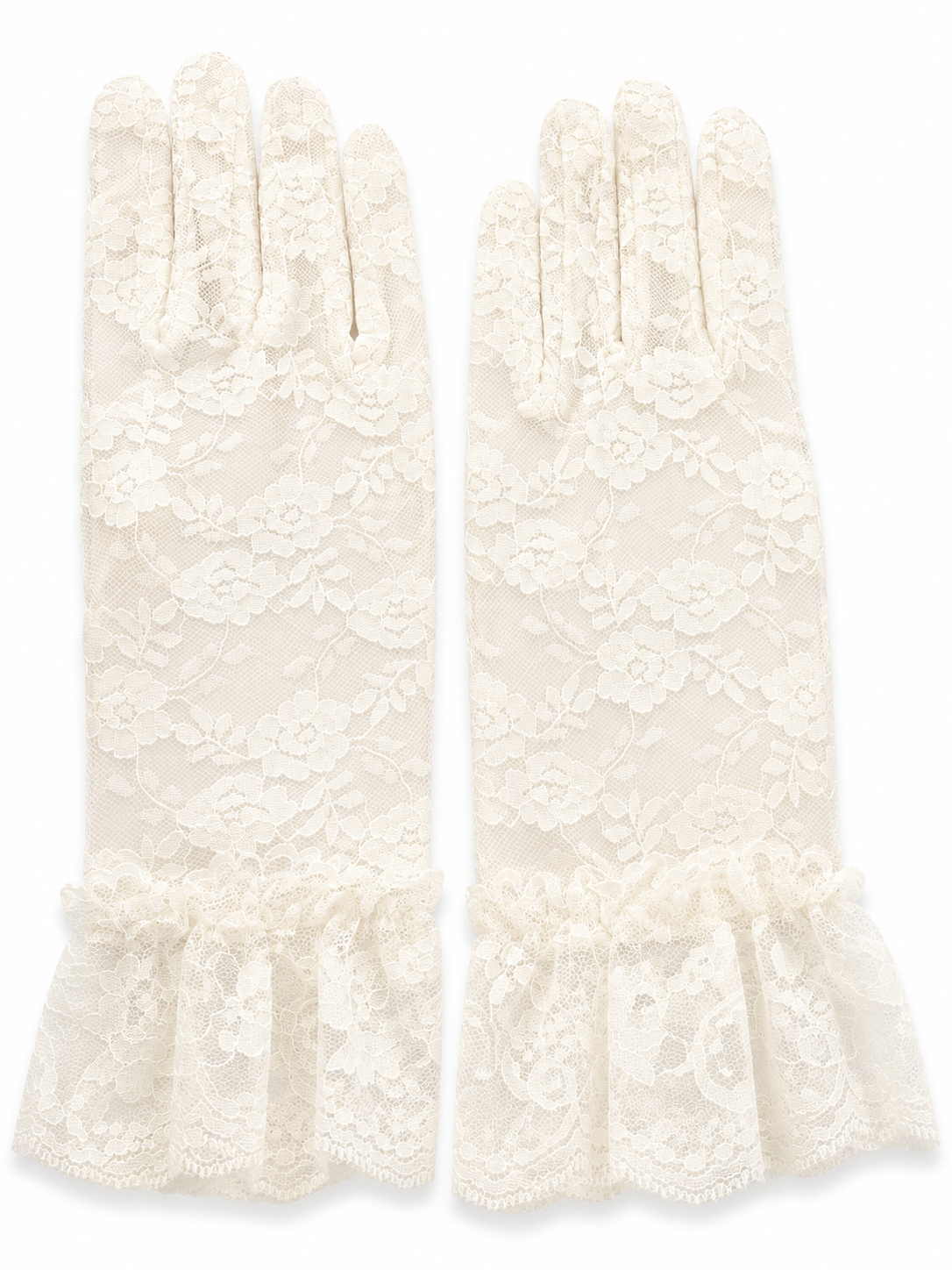 Guantes de encaje delicados y elegantes blancos